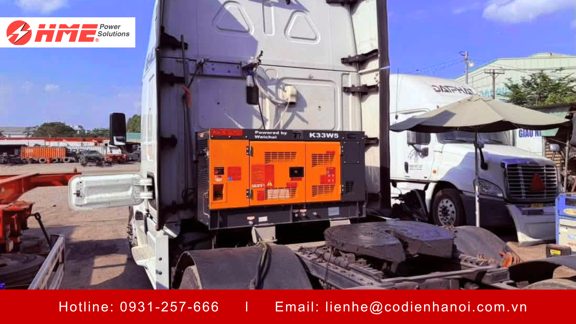 Máy phát điện gác container sử dụng động cơ weichai